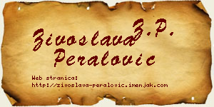 Živoslava Peralović vizit kartica